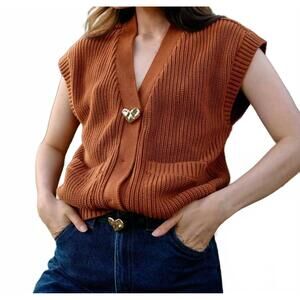 NEW CLEOBELLA cuore sweater vest in clay